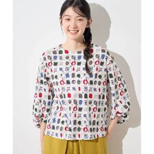 [洗える・日本製]マーベラステンジクプリントカットソー