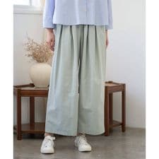 [洗える]ポリエステルコットングログランパンツ