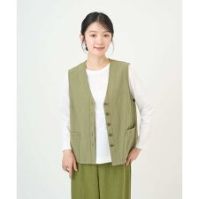 [洗える]コットンナチュラルワッシャーベスト