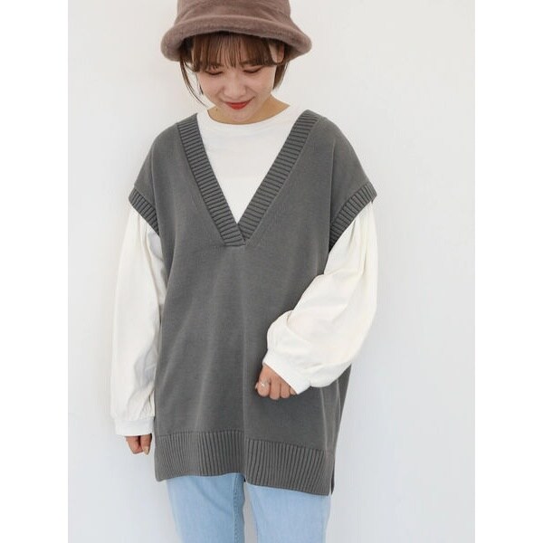 SETVネックニットベスト+カットプルオーバー | アメリカンホリック(AMERICAN HOLIC) | HA21L2C1800 |  ファッション通販 マルイウェブチャネル