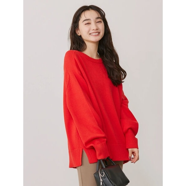 reddish brown ニットプルオーバー クルーネックBIGニットプルオーバー | アメリカンホリック