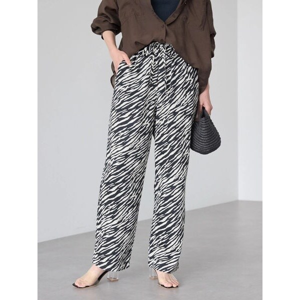 フリンジギャザートップ+ フリンジワンタックパンツ SET フリンジ