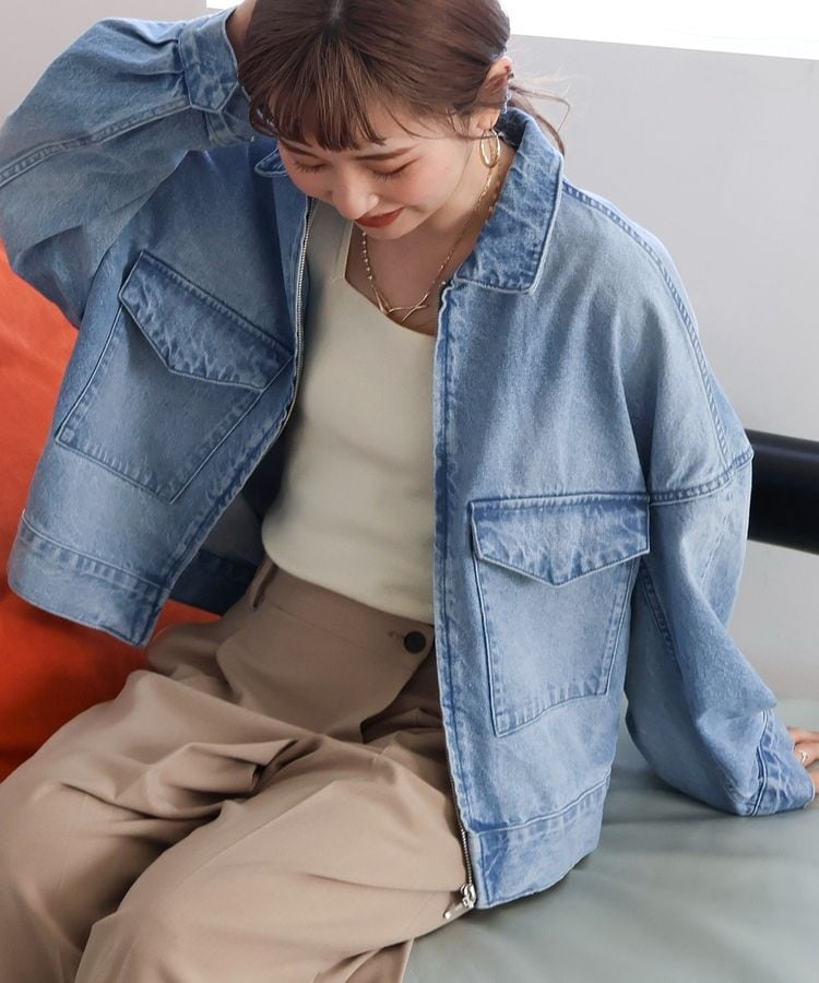 ノーカラーデニムカバーオール | アメリカンホリック(AMERICAN