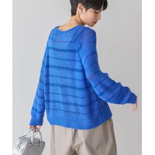 透かし編みニットプルオーバー
