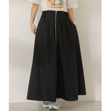 撥水加工 フロントZIPフレアスカート