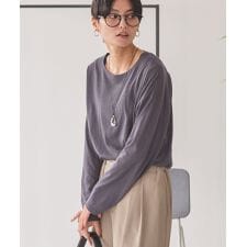 バック切替シアー長袖トップス