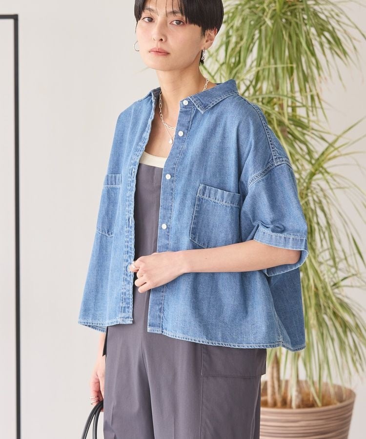 ショートデニムシャツ スピック＆スパン Spick & Span 《追加3予約》ショートデニム