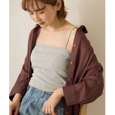 カップ付きラメリブキャミソール