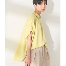 接触冷感タックフレンチスリーブシャツ