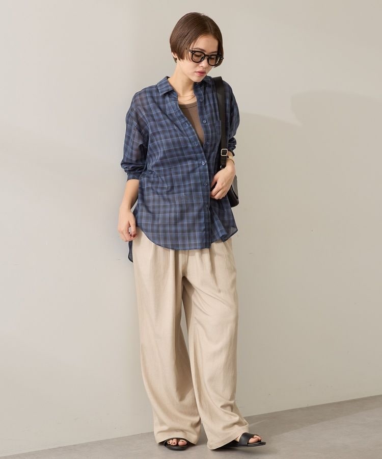 シアー チェック柄オーバーサイズシャツ AMERICAN HOLIC｜シアーチェック柄オーバーシャツ | Rakuten
