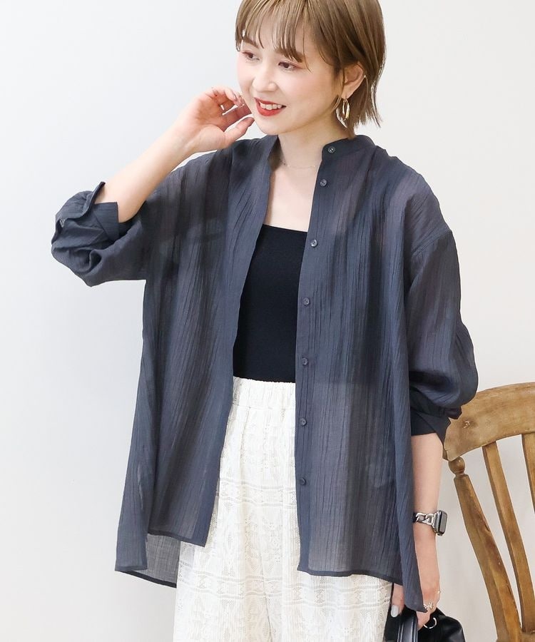 Sonny Label コットンシフリーペプラムガウンブラウス　ブルー　yori セール】コットンシフリーペプラムガウンブラウス（シャツ