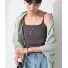 【カップ付き】細リブキャミソール