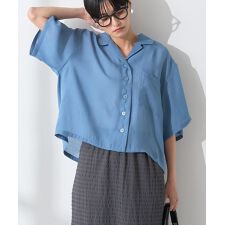 接触冷感シアー開襟半袖シャツ