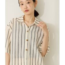 メッシュ半袖ブラウス