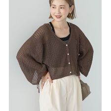 2WAYレース編みニットカーディガン