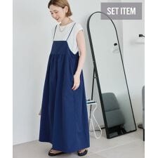 【2点SET】Tシャツ+キャミワンピース