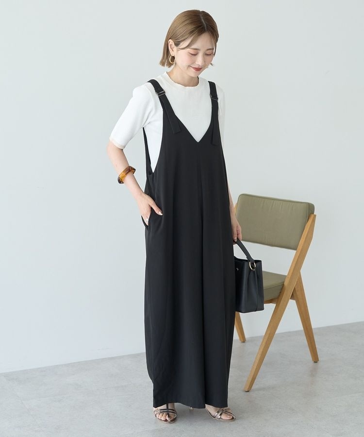 ラフロー オールインワン サロペット 黒 ブラック レディースsize1【M】 ラフロー オールインワン サロペット 黒 ブラック レディース