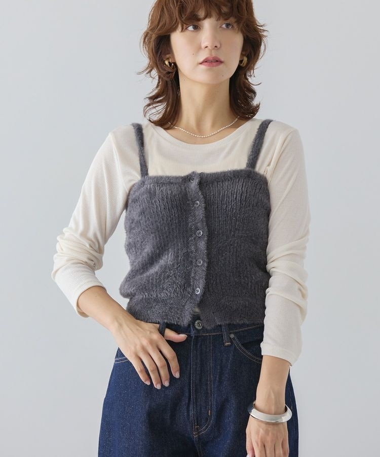 ウォッシャブル】クロシェニットキャミ×ノースリトップス | ミラ