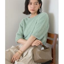 フェザー半袖ニットプルオーバー