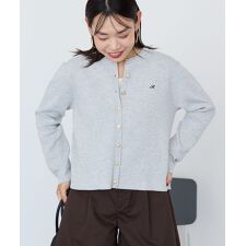 ワンポイントロゴクルーカーディガン