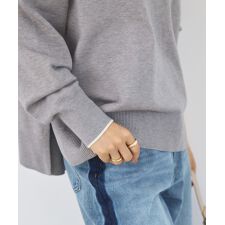 アメリカンホリック(AMERICAN HOLIC)の【配色】バイパチクルーネックニットプルオーバー＜静電気軽減＞