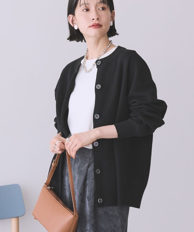 ペーパーヤーンカノコショートVネックカーディガン | ノーブル