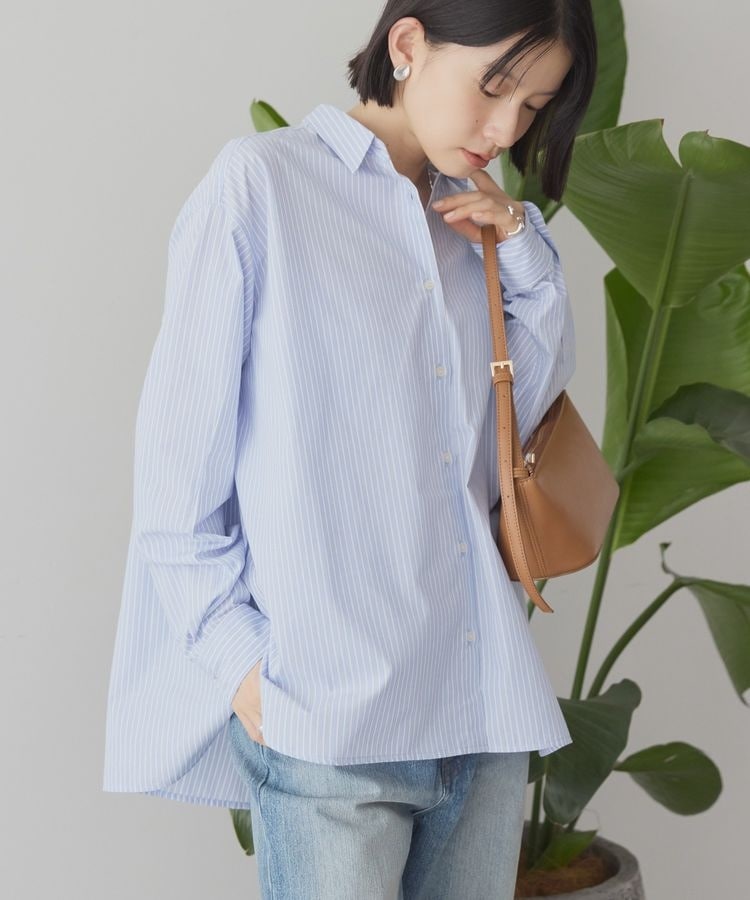 リネンブレンドフレンチヘムギャザーシャツ | スピック＆スパン