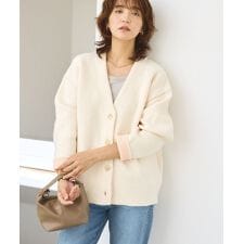 アメリカンホリック(AMERICAN HOLIC)のVネックWフェイスニットカーディガン【WEB限定カラー有り】