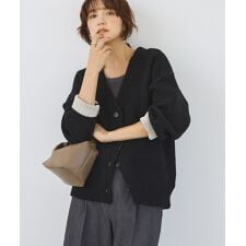 アメリカンホリック(AMERICAN HOLIC)のVネックWフェイスニットカーディガン【WEB限定カラー有り】