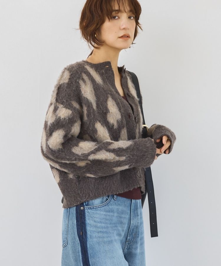 レオパード柄　毛100%カーディガン レオパード柄ニットカーディガン | アメリカンホリック(AMERICAN HOLIC