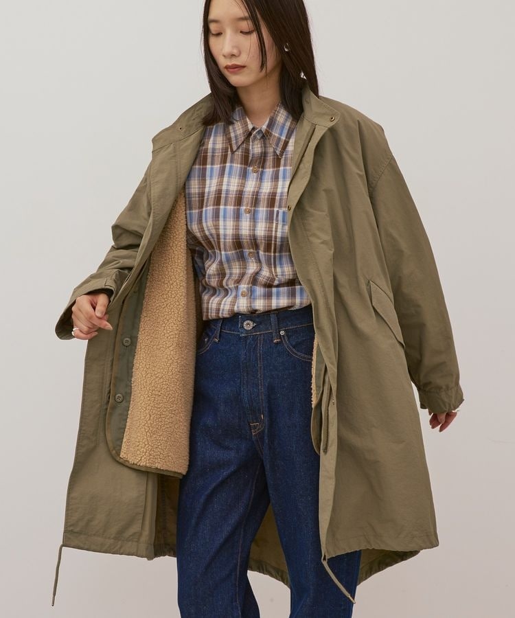 名品アウター3WAY・はっ水】ボアライナー付きモッズコート | グローブ