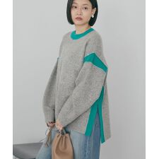 アメリカンホリック(AMERICAN HOLIC)のバイカラーニットプルオーバー【WEB限定カラー有り】