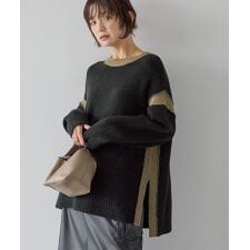 アメリカンホリック(AMERICAN HOLIC)のバイカラーニットプルオーバー【WEB限定カラー有り】