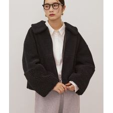 衿付きボアブルゾン