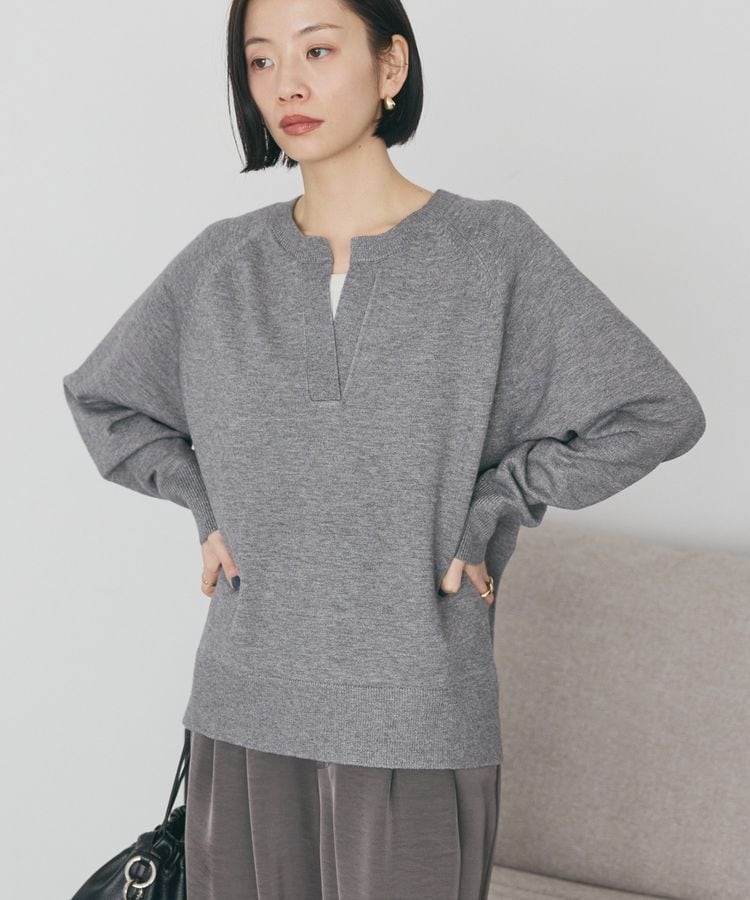 バイパチカフタンラグランニットプルオーバー＜静電気軽減