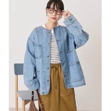 ノーカラーデニムカバーオール | アメリカンホリック(AMERICAN HOLIC 