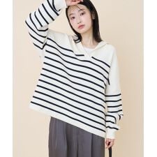 セーラーカラーニットプルオーバー