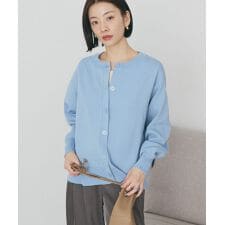 クルーネックニットカーディガン