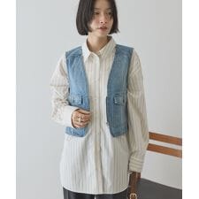ショート丈デニムベスト