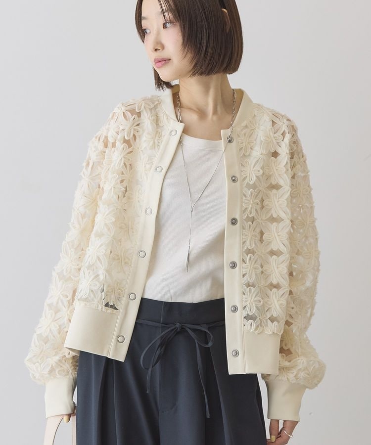The Barnnet レースカーディガン イエロー FREEサイズ 透かし編みニットカーディガン(80~150cm)(80cm イエロー): トップス