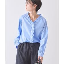 フリルVネックブラウス