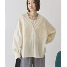 【イージーケア】ストライプVネックシャツ