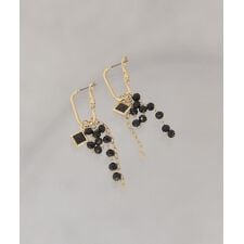 チェーン ビーズピアス