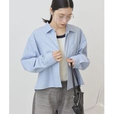 ミニチェックショート丈シャツ