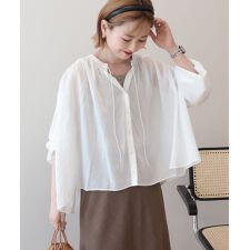 【予約】スキッパーギャザーブラウス