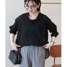 【予約】スキッパーレースブラウス