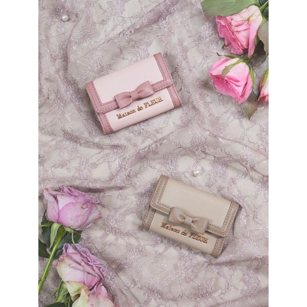 Maison de FLEUR バイカラーリボンキーケース メゾン ド フルール Maison de FLEUR バイカラーリボンキー