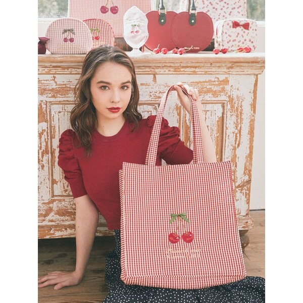チェリー刺繍スクエアトートバッグ(506172253) | メゾンド