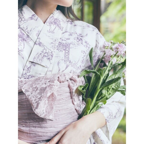 【9日まで】ミュゲリボンmaison de fleur　新品未使用　浴衣のみ 9日まで】ミュゲリボンmaison de fleur 新品未使用 浴衣のみ