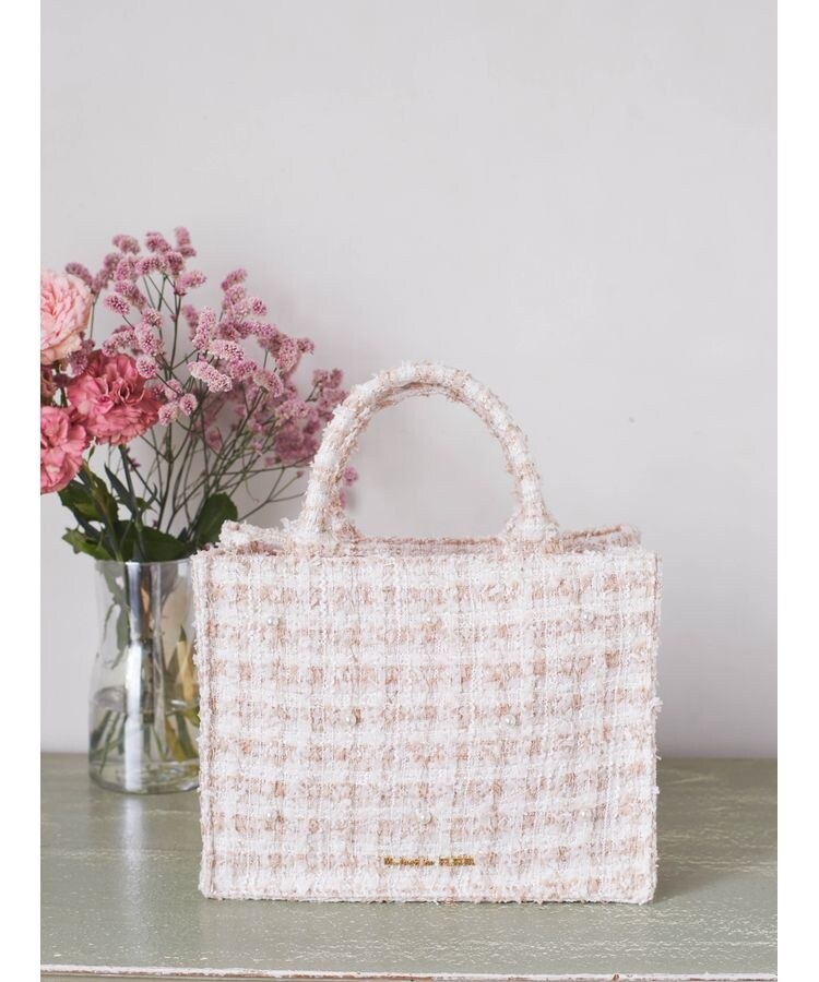 ツイードロゴ刺繍スクエアトートバッグ（トートバッグ）｜Maison